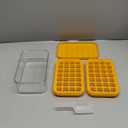 Brigii Ice Cube Tray with Lid&Bin, Ice Cube Mold with 56 Cubes, Stackable Ice Trays for Freezer with Easy-Release Silicone Bottom, for Drinks, Coffee, cocktail (Orange)