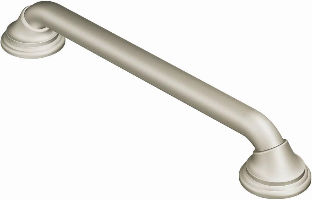Moen Brushed Nickel Bathroom Safety Ultima 18-Inch Designer Bathroom Grab Bar with Curl Grip for Elderly or Handicapped, R8718D3GBN