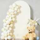 6.6FT Ivory Arch Backdrop Cover - Polyester Fitted Wedding Arch Stand Covers Round Top Chiara Arch Backdrop Cover for Birthday Banquet Photo Background Decoration