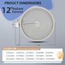 316282100 316282101 12" Dual Radiant Surface Element Compatible with Frigidaire Kenmore Electric Range Replaces 316282102 318198935 316216600 316464900 316464901 Haliant Surface Element
