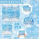 Winter Wonderland Napkins Blue Snowflake Winter Party Decorations Winter Wonderland Christmas Lights Snow Disposable Paper Napkins for Winter Wonderland Baby Shower Birthday Party Supplies