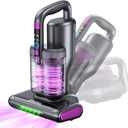 Mattress Vacuum Cleaner, 20Kpa Suction Bed Vacuum Cleaner with 253.7nm UV-C Light, 140F Heated Air, 30000 RPM Brushroll, 40,000Hz Ultrasonic, HEPA Filter, for Bed, Sofa, 500W Corded(Dark Gray)