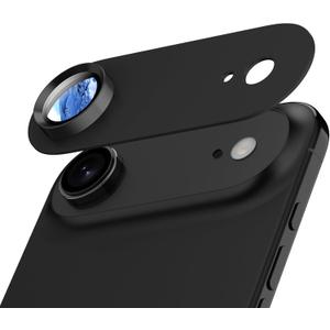 2 x Camera Lens Protector for iPhone Air, Aluminum Alloy Sapphire Glass Camera Cover Screen, Anti-drop, Case Friendly-Black