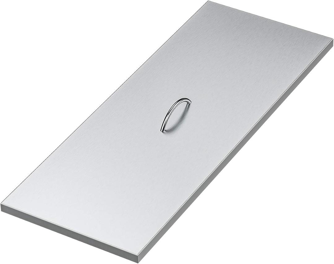 Stanbroil Fire Pit Burner Pan Cover 39" x 15", Fits 36 x12 Inches Rectangular Drop-in Burner Pan, Stainless Steel