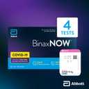 BinaxNOW COVID-19 Antigen Self Test, 1 Pack, 4 Tests Total, COVID Test With 15-Minute Results Without Sending to a Lab, Easy to Use at Home