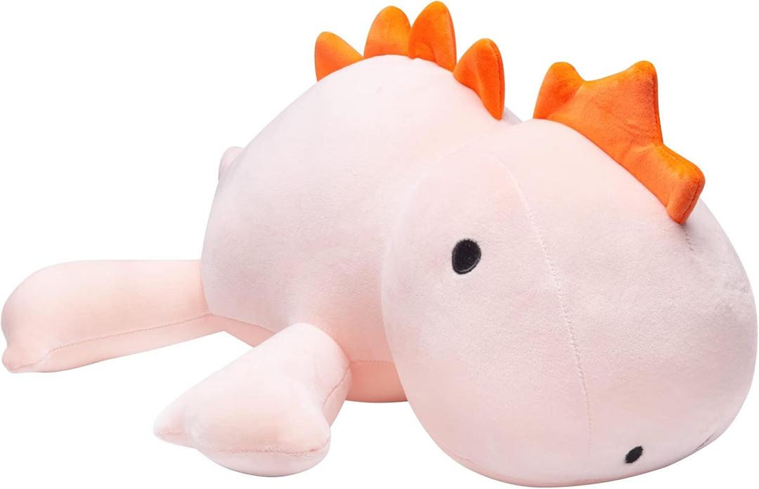 Weighted Dinosaur Stuffed Animals Super Soft Cute Dino Plushie and Throw Pillows,Plush Toys Cartoon Hugging Birthday Gifts for Kids&Adults,Pink,16",1.6lbs (Medium)