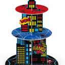 3 Tier Spider Cupcake Stand Decoration Spider Party Cupcake Tower Party Supplies Table Decoration Cityscape Dessert Holder Table Display for Birthday Baby Shower Supplies