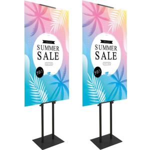 Poster Board Stand for Display, Heavy Duty Floor Sign Holder for Foam Board, Double Sided Display for Business Advertising (2Pack)