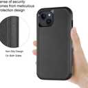 Joylifeboard Phone Case for iPhone 15 Plus, 3 in 1 Heavy Duty Drop Protection Shockproof Military Protective Tough Durable Cover Case for iPhone 15 Plus 6.7 Inch (Black)