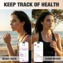Smart Ring with Heart Rate, Blood Oxygen, Sleep Tracker, Step Tracker (Gold, 8)