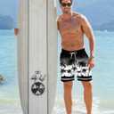 Goodstoworld Men's Funny Swim Trunks with Compression Liner 2 in 1 Quick-Dry 9" Stretch Shorts with Three Pockets (M)