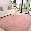 Jelymark Super Soft Shaggy Rug for Bedroom, 4x5.9 Feet Fluffy Carpet for Living Room, Fuzzy Indoor Plush Area Rug for Home Decor, Furry Floor Rugs for Dorm, Kids Nursery Rug for Girls, Blush Pink