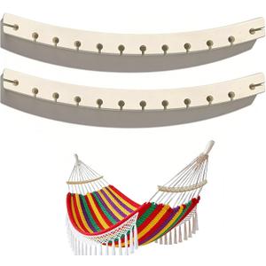 2 Pack Wooden Hammock Spreader Bar, Detachable Spreader Bar for Hanging Hammocks - Designed for a Flatter Surface, Perfect for Patio, Backyard, Camping & Porch