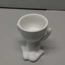 DIYOMR Cute Humanoid Ceramic Planter Pot, 3.7” Tall White Doll Small Succulent Bonsai Pots Cactus Container Creat Design for Home Office Desktop Decor, Not Include Plants (White A)