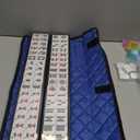 American Mahjong Game Set, 166 Quality White Tiles, 4 All-in-One Color Rack/Pushers, Mahjong Tile Set with Blue Printed Carrying Bag, 9 inches x 20 inches x 3 inches