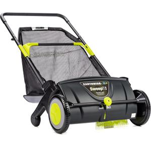 Earthwise LSW70021 21-Inch Width Leaf & Grass Push Lawn Sweeper, Black