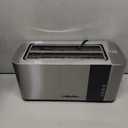 Mueller UltraToast Full Stainless Steel Toaster 4 Slice, Long Extra-Wide Slots for Bagels and Waffles, 6 Browning Levels, LED Display, Cancel/Defrost/Reheat Functions & Removable Tray, Kitchen Gadgets