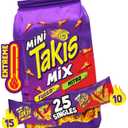 Takis Mini 25PK Bite Size Variety Pack, Assorted Flavored Mixed Rolled Tortilla Chips  (15) Fuego Mini (10) Nitro Mini