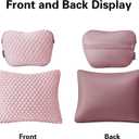 Car Headrest and Lumbar Support Pillow Set,1 Piece, Neck & Back Support for Driver/Passenger Seat, Comfortable & Breathable, Relieves Neck & Back Pain, Ideal for Long Drives (B/Pink)