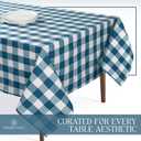 Buffalo Plaid Check 52"x70" Tablecloth 100% Cotton Washable Rustic Rectangle Table Cover Decorative for Gifts, Dining, BBQ, Buffet Parties & Camping - Teal