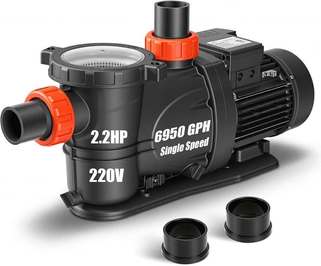 LEO In/Above Ground Pool Pump High Flow Powerful Self Priming Pool Pump,Red