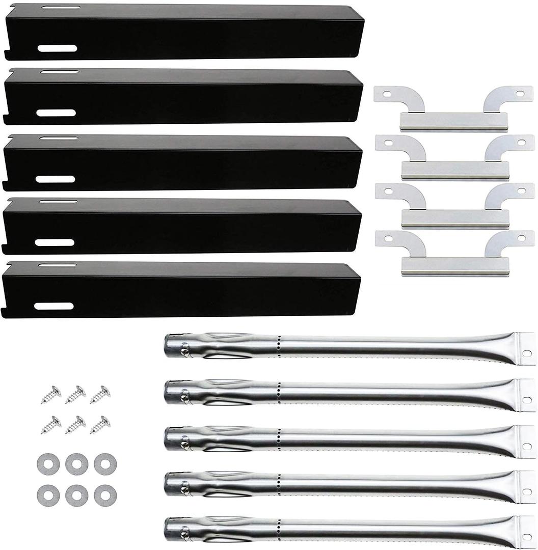 Hisencn Parts Kit Replacement Fits for Brinkmann 5 Burner 810-8501-S Gas Grill Models, Grill Burners, Heat Plates, Crossover Tubes