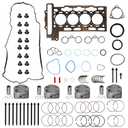 Engine Rebuild Kit, Piston+Connecting Rod + Main Bearing +Head Gasket with Bolt Set, for Mini Cooper Coupe Clubman Paceman 06-16, 1.6L L4, Engine: N12, B16 A, N16, B16 A, HS26453PT ES72451