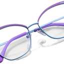 Blue Light Glasses for Woman, Computer Glasses, Reading Glasses, Cat Eye Glasses, Metal frame