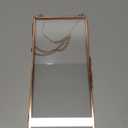 NCYP Hanging Glass Floating Frame with Chain for Pressed Dried Flowers, Display Picture, Photo - 4.1 x 9 Inches - Home Wall Mounted Vintage Decor, Small, Rose Gold (Glass Frame Only)