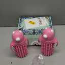 Tabor Place Glass Sippy Cup for Toddlers - Set of 2 Spikeys/ 1 Pink & 1 Blue / 8oz / Super Strong glass/Leakproof straw/Protective Silicone sleeve (8 oz, 2 Count)