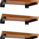 6 Pcs Black Shelf Bracket 12 Inch Heavy Duty Brackets for Shelf Metal Wall Floating Shelving Brackets Industrial Shelf Brackets for Space Saving