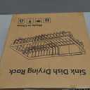 romision Expandable Dish Drying Rack Over The Sink Small Metal Stainless Steel Plate Holder for Compact Kitchen, Space Saving Modern Silver Hanging Drainer