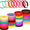 Sumind 100 Pcs Silicone Wristbands Bulk 10 Color Rubber Bracelets Blank Silicone Bracelets Stretch Colored Rubber Wristbands for Women Men Gifts(Rich Colors)