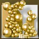PartyWoo Gold Balloons 152pcs Different Sizes of 18 12 10 5 Inch Gold Balloon Arch Kit Garland for Birthday Wedding Anniversary Baby Shower Graduation Retirement Casino Party Decorations Gold-G101