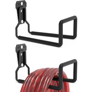 Metal Garden Hose Holder Wall Mount Heavy Duty Water Hose Hanger for Outside Yard, Sturdy Hose Holder for Garden Hose, Hose Storage Hook for Extension Cord, Garage & Backyard