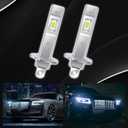 2PCS H1 LED Bulb, 1:1 Mini Size Fog Light Bulbs, 800% Brighter 6500K Cool White, Plug and Play, No Adapter Required Interior Lights Dome Map Door License Plate Lights Raplacement, Pack of 2