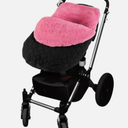 Tadpoles Quilted Stroller & Car Seat Cover - Black & Pirik | 807HHT5695 27" x 20" x 2" | Made of 100% Super Soft Microfiber Polyester | Warm, Gentle & Durable | Ideal for Use as a Stroller Cover & Car Seat Cover