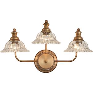 3 Light Vanity Light Vintage Bathroom Vanity Light Fixtures (Brass)