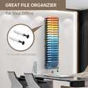 SUPEASY 21-Tier Wall File Holder Organizer with Hooks, Mesh Hanging File Organizer, Mail Organizer Wall Mounted for Papers, Folders, Office Magazine Rack, Assembly Needed, Black