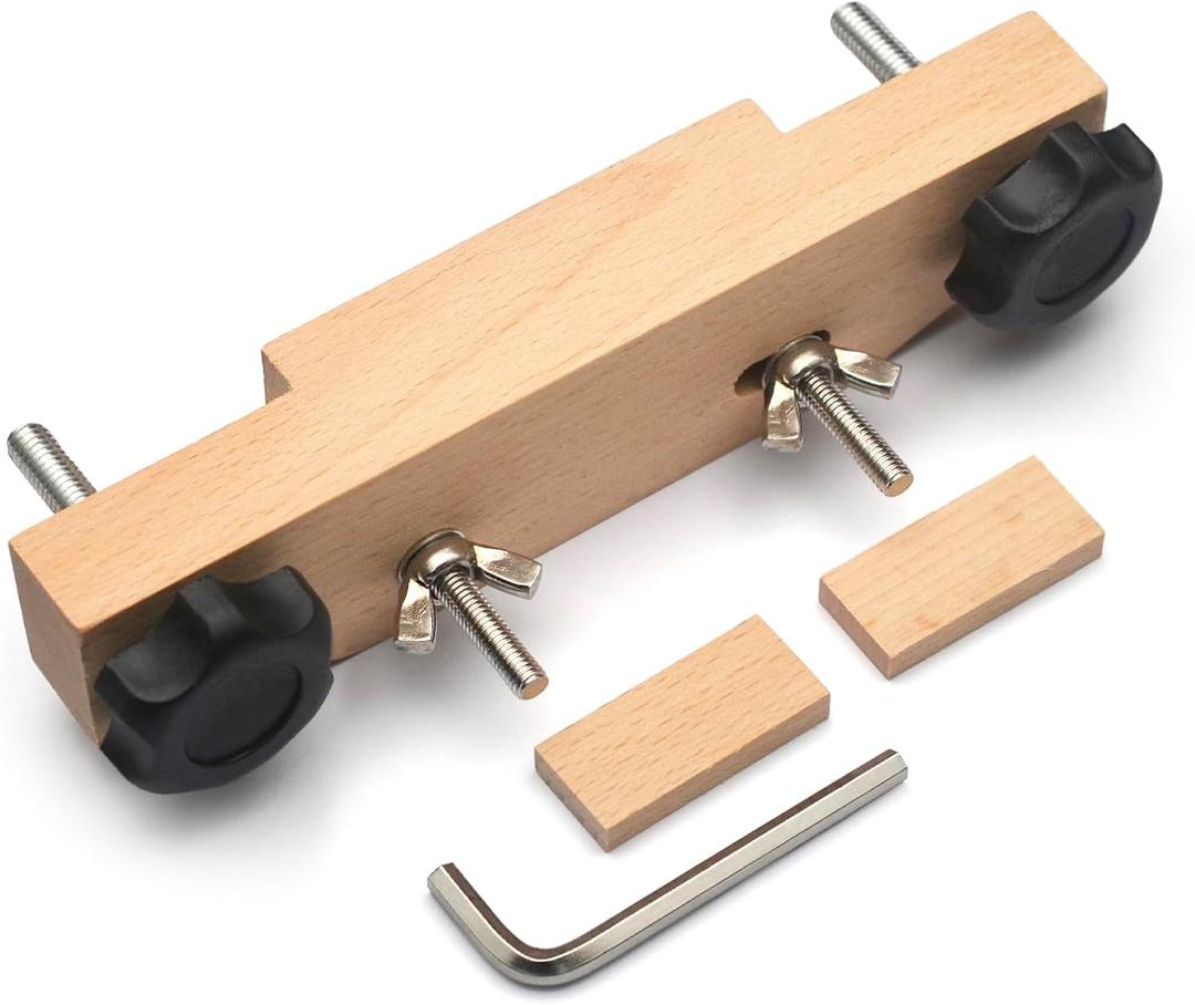 SAPHUE Solid Maple Guitar Bridge Clamp, Entry Level Bridge Clamp Acoustic Luthier Tools with Cork Gasket & L-Wrench, Wooden Guitar Bridge Clamp for Classical/Acoustic Guitar Accessory Luthier Tools