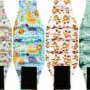 4Pack Dog Diapers Male,Reusable Leakproof Pet Soft Dog Belly Band Wraps,High Absorbency Male Dog Diaper,Wider Washable Belly Band for Doggy Incontinence and Puppy Training L (L(18"-21"), Bear,Zebra,Monkey,Lion)