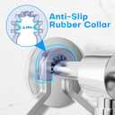 Sewulidon Aluminum Alloy Hanging Shower Caddy for Handheld Shower Heads,Rustproof Hose Shower Organizer 4 Levels Height Adjustable Shower Rack with Hooks,Razor Holder,Soap Holder