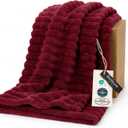 Bedsure GentleSoft Deep Red Fleece Blanket for Couch - Cozy Soft Blankets for Women, Cute Small Throws for Girls, 50x70 Inches