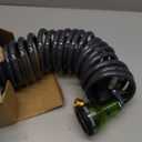 Coil Hose 25FT EVA Coil Garden Hose With 3/4'' Brass Connector Coiled Water Hose Lightweight And No Kink Includes 7 Patterns Spray Nozzle For Outdoors Lawn Watering Car Washing (Gray)