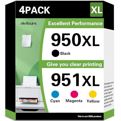 950XL 951XL High Yield Ink Cartridges (1Black/1Cyan/1Magenta/1Yellow) Replacement for HP OfficeJet Pro 8600 8610 8620 8100 8630 8660 8640 8615 76DW 251DW Printers