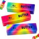 3PCS Butter Squishy Stress Toy,Soft Novelty Toy,Realistic Butter Stick Fidget, Slow Rising Soft Squeeze Toy for Adults Stress Relief & Anxiety Relief (Random 3 Dazzling Colors)