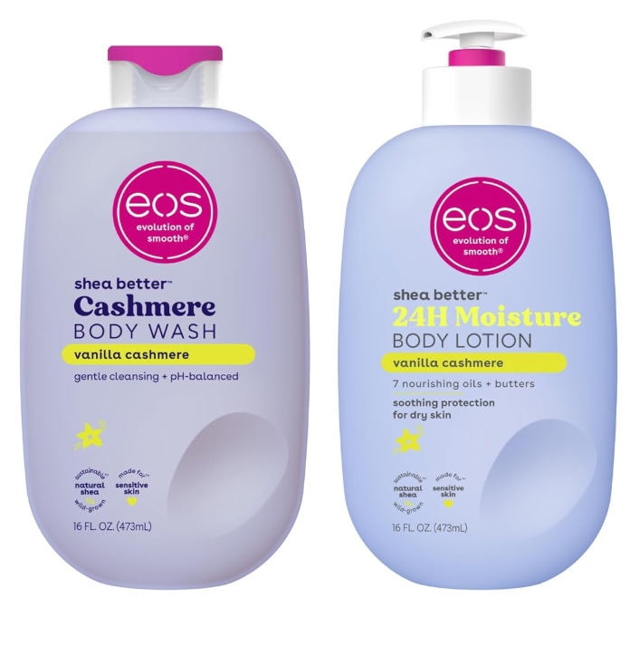 1.eos Shea Better Body Lotion, 2.eos Shea Better Body wash (2 Pack), 3 Veet Gel cream