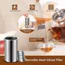 HIWARE 1000ml Glass Teapot with Removable Infuser, Stovetop Safe Tea Kettle, Blooming and Loose Leaf Tea Maker Set, 33 oz