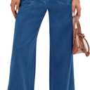 Cicy Bell Womens Wide Leg Jeans High Waisted Stretchy Baggy Loose Denim Casual Pants with Pockets, Size 6