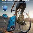 FNTCASE for iPhone 13 Pro Max Case: [Built-in Screen Protector & Kickstand] [Military Grade Drop Protection] Heavy Duty Full Protective Matte Textured Shockproof TPU Rugged Phone Cover - Blue